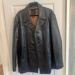 Vintage Y2K J. Crew Black Leather Coat